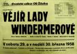 Žiželice, Tyl, Vějíř lady Windermerové - plakát, 1958