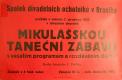 Praha-Braník, SDO, Mikulášská taneční zábava - plakát, 1935