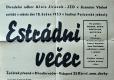 Jizerní Vtelno, Jirásek, Estrádní večer - plakát, 1953