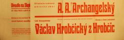 Praha-Nové Město, Divadlo Na Slupi, Václav Hrobčický z Hrobčic - plakát, 1933
