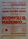 Kostěnice, MOK, SDO, Rozmysli si, Mařenko - plakát, 1936