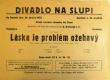 Praha-Nové Město, Divadlo Na Slupi, Láska je problém ožehavý - plakát, 1935