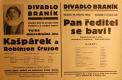 Praha-Braník, SDO, Kašpárek a Robinson Crusoe - Pan ředitel se baví - plakát, 1933