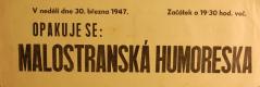 Praha-Braník, Strana lidová, Malostranská humoreska - plakát, 1947