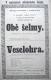 Kutná Hora, Kutnohorští studující, Obě šelmy, Veselohra - plakát,1869