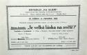 Praha, Intimní scéna, Je velká láska na světě?, v Divadle Na Slupi - plakát, 1929