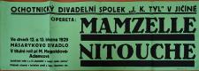 Jičín, Tyl, Smetana, Mamzelle Nitouche - plakát, 1929