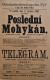 Polička, Ochotníci, Telegram - Poslední Mohykán - plakát, 1880