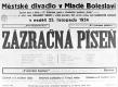 Mladá Boleslav, Kolár - plakáty 1913-1935, Zázračná píseň, 1934