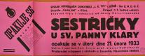 Jičín, Tyl, Sestřičky u sv. Panny Kláry - plakát, 1933