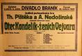 Praha-Braník, Divadlo Braník, Otec Kondelík a ženich Vejvara - plakát, 1927