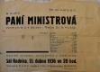 Dašice, SDO, Paní ministrová - plakát, 1936