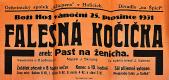 Holice, Klicpera, Falešná kočička - plakát, 1931