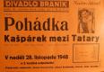 Praha-Braník, SDO, Kašpárek mezi Tatary - plakát, 1948