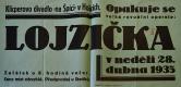 Holice, Klicpera, Lojzička - plakát, 1935