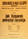 Praha-Nové Město, Vzděl. sbor vyšehradský, Divadlo Na Slupi, Jak Kašpárek potrestal čaroděje - plakát, 1935