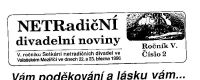 Hlavička zpravodaje: Netradiční divadelní noviny, 1996