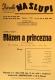 Praha-Nové Město, Vzděl. sbor vyšehradský, Divadlo Na Slupi, Blázen a princezna - plakát, 1948