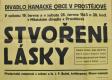 Prostějov, DHO, Stvoření lásky - plakát, 1943
