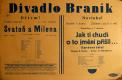 Praha-Braník, SDO, Svatoň a Milena - Jak ti chudí o to jmění přišli - plakát, 1931