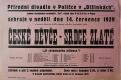 Polička, Ochotníci, České děvče - srdce zlaté - plakát, 1929