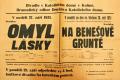 Kolín, Katolický dům, Omyl lásky - Na Benešově gruntě - plakát, 1931