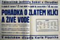 Chrudim, Sokol, Pohádka o zlatém klíči a živé vodě - plakát, 1939