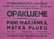 Prostějov, DHO, Paní Mariánka, matka pluku - program. 1943