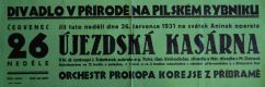 Pilský rybník u Příbrami, Újezdská kasárna, v přírodě – plakát, 1931
