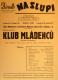Praha-Nové Město, Vzděl. sbor vyšehradský, Divadlo Na Slupi, Klub mládenců - plakát, 1947