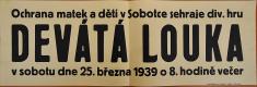 Sobotka, Ochrana matek, Devátá louka - plakát, 1939