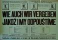Pardubice, Husův sbor a Městský osvětový sbor, Jakoř i my odpouštíme - plakát, 1943