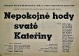 Hroubovice, Klicpera, Kniha plakátů, Nepokojné hody svaté Kateřiny - plakát, 1959