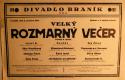 Praha-Braník, SDO, Divadlo Braník, Velký rozmarný večer - plakát, 1929