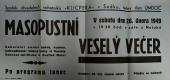 Sádek, SDO Klicpera, Masopustní veselý večer - plakát, 1949
