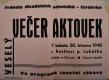 Cerekvice nad Bystřicí, JDO, Večer aktovek - plakát, 1948