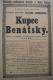 Kutná Hora, ochotníci, Kupec benátský, Shakespeare, Kolár, 1869 - plakát