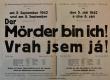 Přelouč, Besední ochotnické divadlo, Vrah jsem já - plakát, 1942