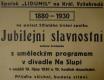 Praha-Vyšehrad, Lidumil,  Jubilejní slavnost k 50 výročí spolku - plakát, 1930