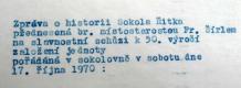 Řitka, DrO Sokol, zpráva o historii 01, tit.str. 1970