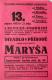 Ukrajina, Užhorod, Český dramatický klub a Slovanská beseda v Kamenici nad U., Maryša - plakát, 1933