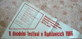 Radslavice, 5. div. festival - meziokresní přehlídka - plakát, 1966