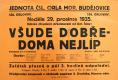 Moravské Budějovice, Orel, Všude dobře - doma nejlíp - plakát, 1935