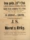 Plzeň, Tyl SDO, J.S.; Návrat z Afriky, dvě atovky – plakát, 1902
