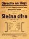 Praha-Nové Město, Divadlo Na Slupi, Slečna cifra - plakát, 1936