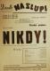 Divadlo Na Slupi, Nikdy - plakát, 1949