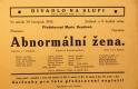 Praha-Nové Město, Divadlo Na Slupi, Abnormální žena - plakát, 1933