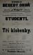 Praha-Nové Město, Beseda Okoř, Studenti, Tři klobouky - plakát, 1902