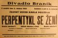 Praha-Braník, SDO, Perpentykl se žení - plakát, 1933