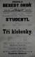 Praha-Nové Město, Beseda Okoř, Studenti, Tři klobouky - plakát,1902 